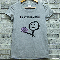 Онлайн-печать картинок на серых женских футболках