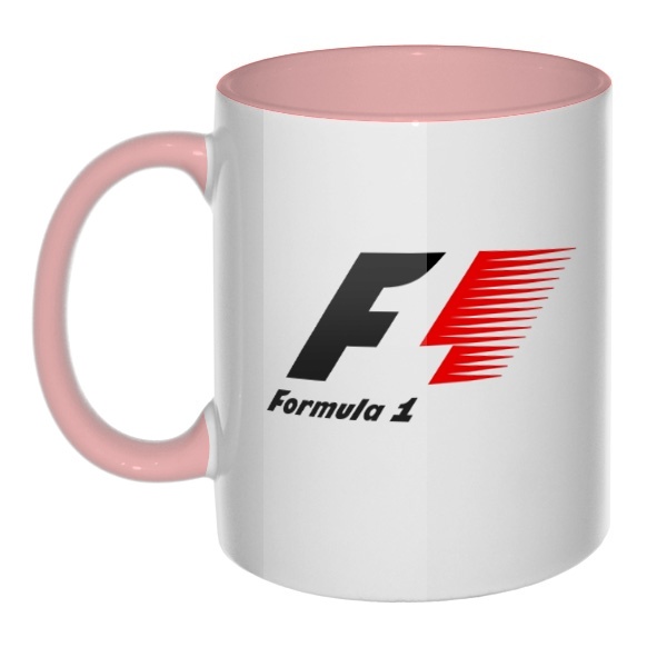Кружка Логотип Формулы-1 цветная внутри и ручка