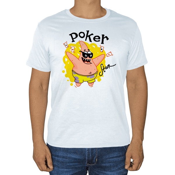 Патрик покер-звезда, белая футболка