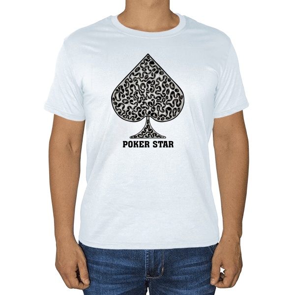 Poker Star, белая футболка, цвет белый