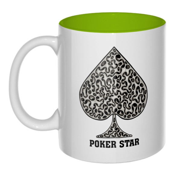 Poker Star, кружка цветная внутри , цвет салатовый