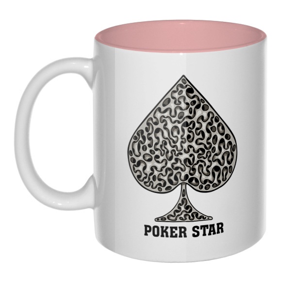 Poker Star, кружка цветная внутри , цвет розовый