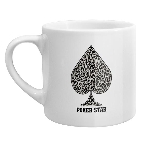 Кофейная чашка Poker Star, цвет белый