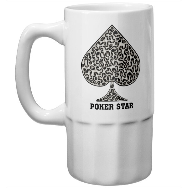 Пивная кружка Poker Star, цвет белый