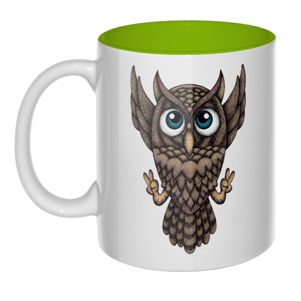 Owl, кружка цветная внутри 
