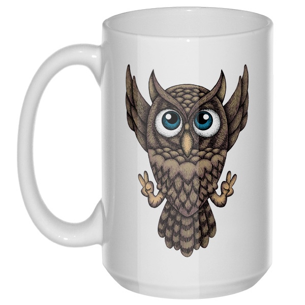 Owl, большая кружка с круглой ручкой