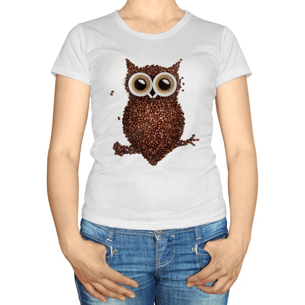 Женская футболка Кофейная сова