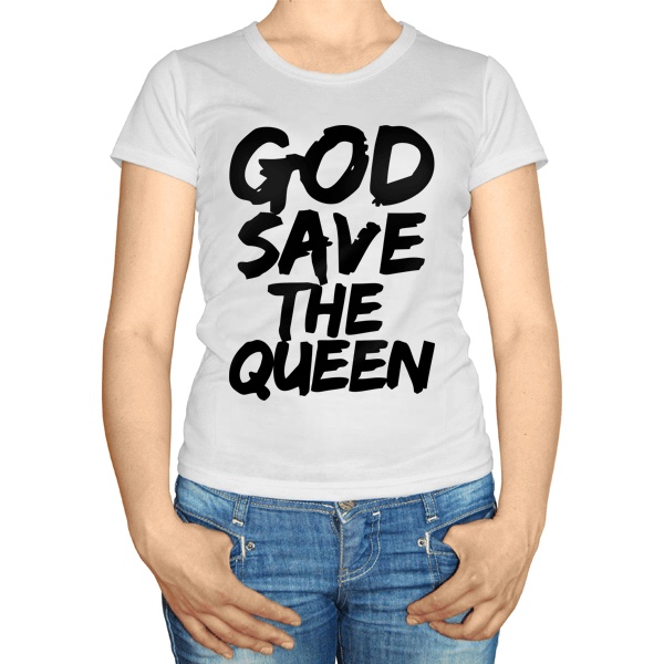 Женская футболка God Save the Queen, цвет белый