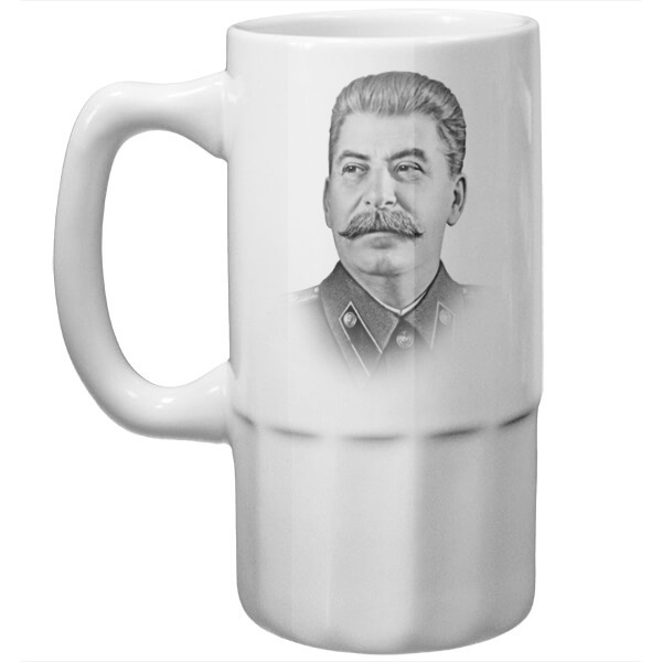 Пивная кружка Сталин, цвет белый