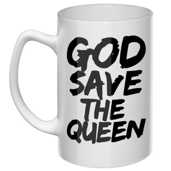 Большая кружка God Save the Queen, цвет белый