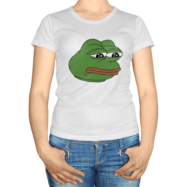 Женская футболка Грустная лягушка