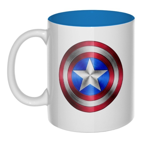 Кружка Капитан Америка, цветная внутри