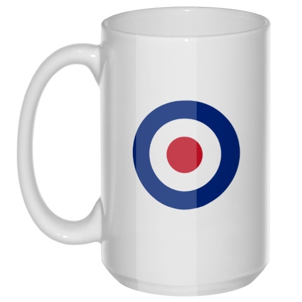 ВВС Великобритании, большая кружка с круглой ручкой, цвет белый