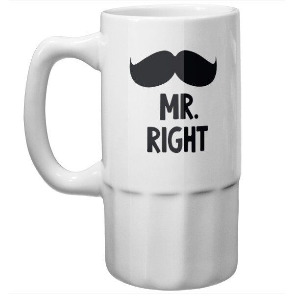 Пивная кружка Mr Right, Mrs always Right