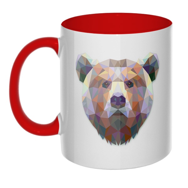 Русский медведь, кружка цветная внутри и ручка