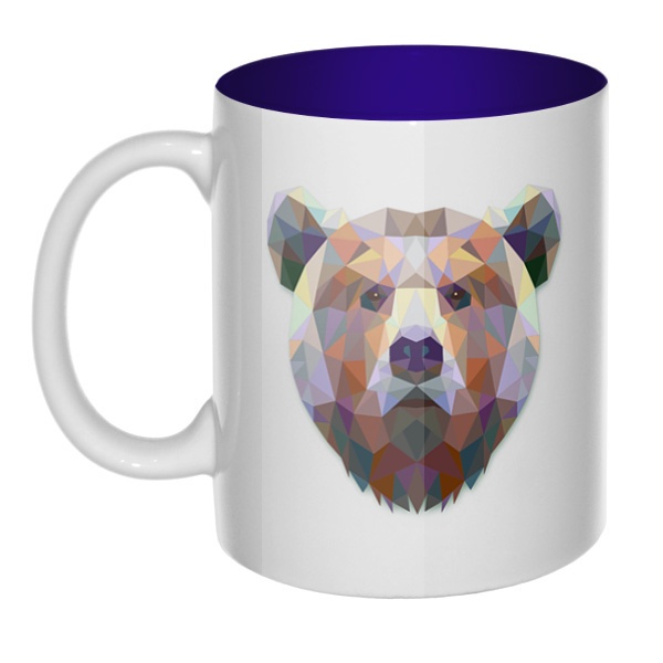 Русский медведь, кружка цветная внутри 