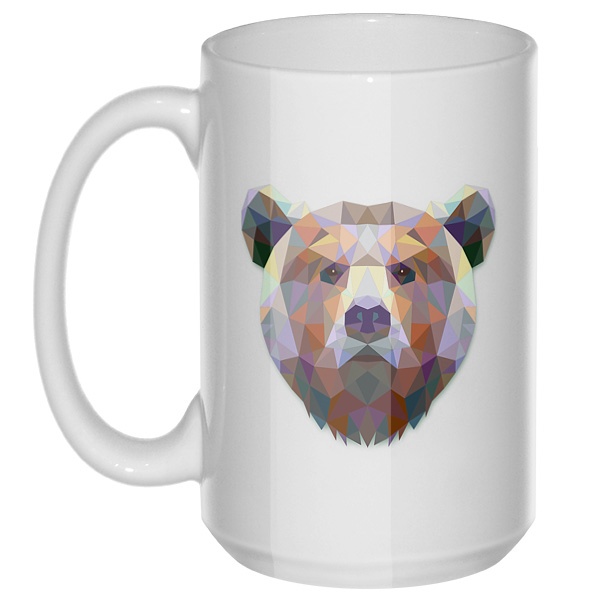 Русский медведь, большая кружка с круглой ручкой