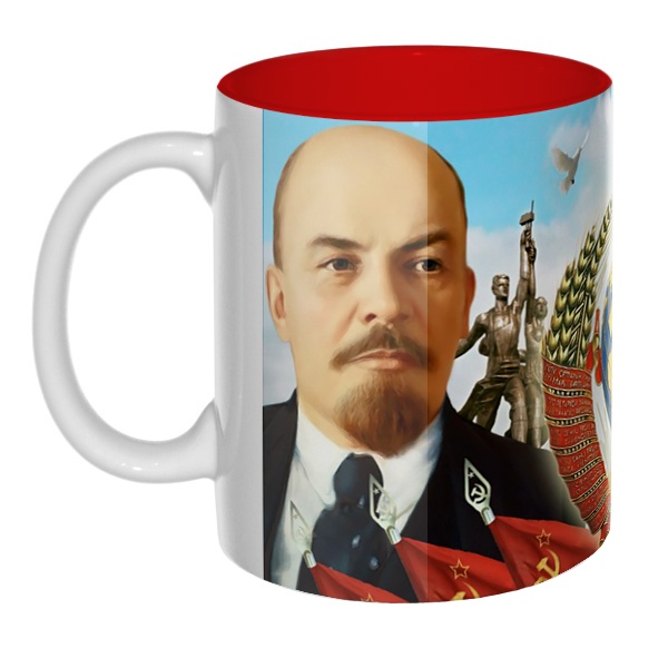 Цветная внутри 3D-кружка Ленин и Сталин