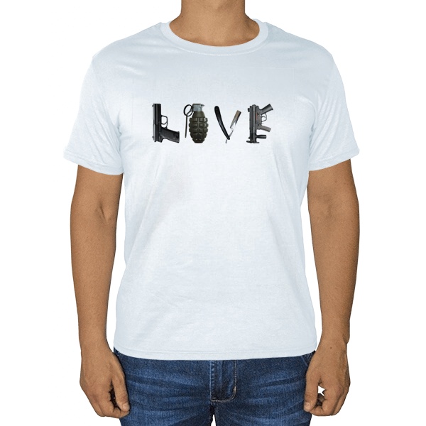 Белая футболка Love из оружия