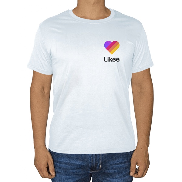 Белая футболка с сердечком Likee (Лайки)
