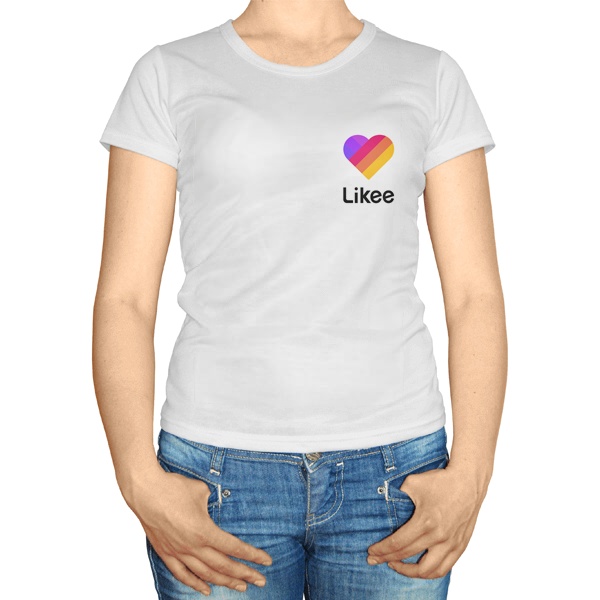 Женская футболка с сердечком Likee (Лайки)