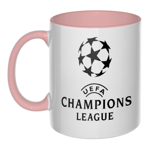 Кружка Лига чемпионов (Champions League) цветная внутри и ручка