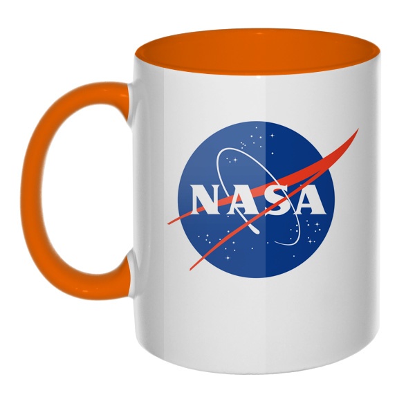 Кружка NASA цветная внутри и ручка, цвет оранжевый