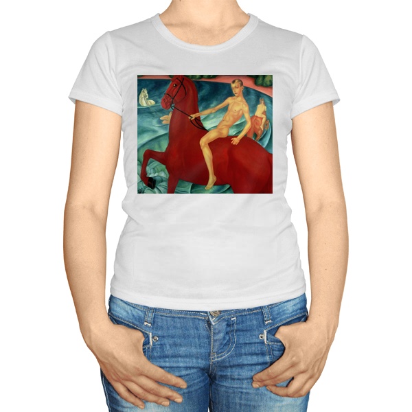 Женская футболка Купание красного коня