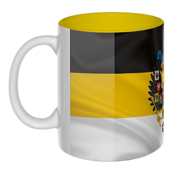 Имперский флаг с гербом, цветная внутри 3D-кружка , цвет желтый