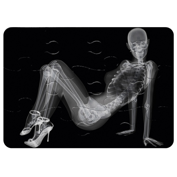 Скелет девушки на рентгене, магнитный пазл A5 с крупными элементами