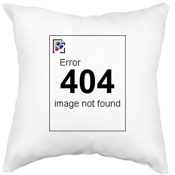 Подушка белая Error 404, цвет белый