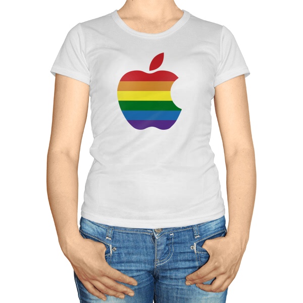 Женская футболка Apple Rainbow