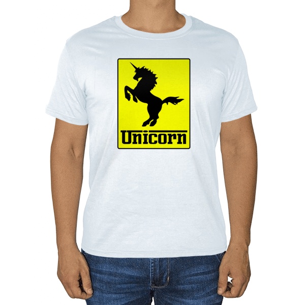Белая футболка Unicorn (стилизация Ferrari)