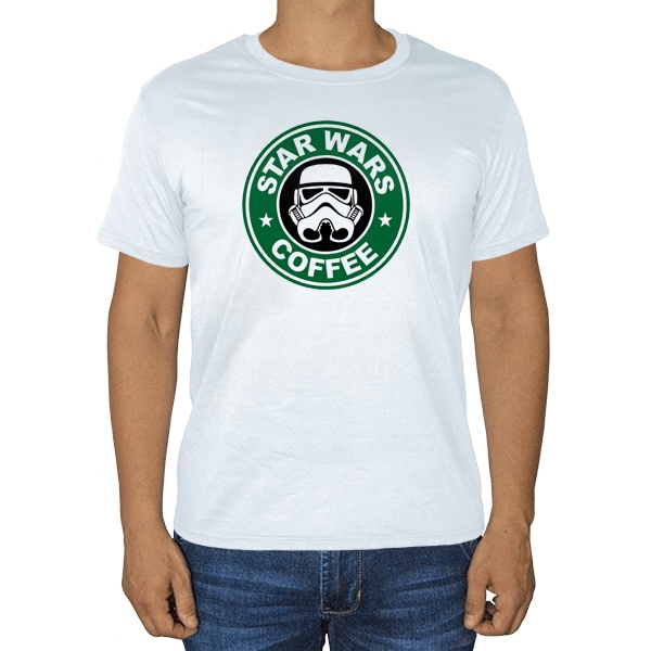 Star Wars Coffee, белая футболка