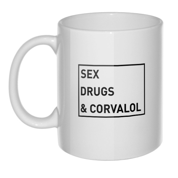 Кружка Sex, drugs and corvalol