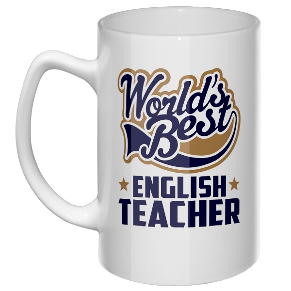 Большая кружка English teacher World's Best, цвет белый