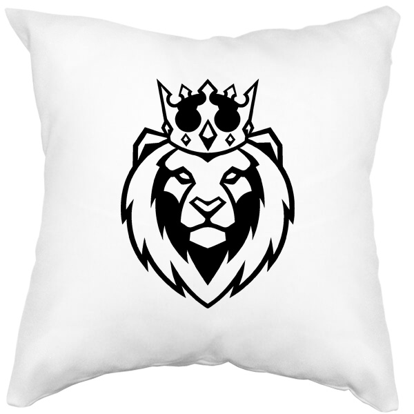 Подушка белая Лев в короне