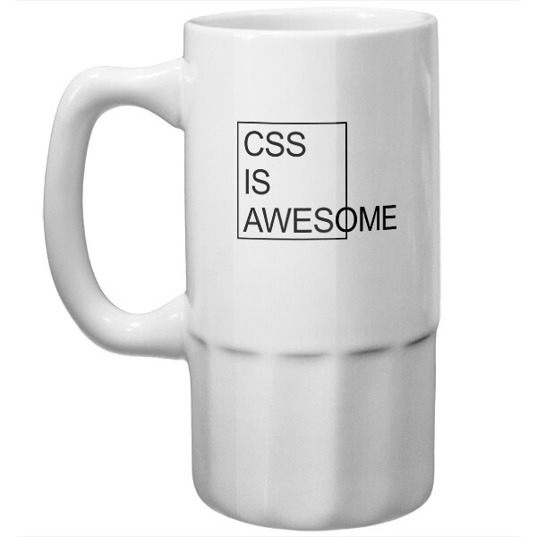 Пивная кружка CSS is awesome, цвет белый
