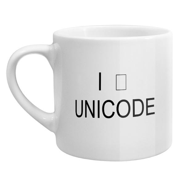 Кофейная чашка Я Unicode, цвет белый