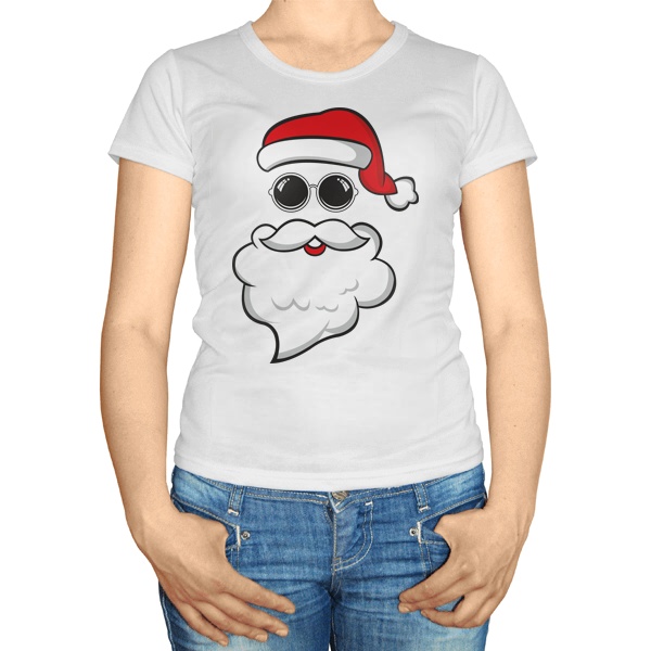 Женская футболка Дед Мороз в очках