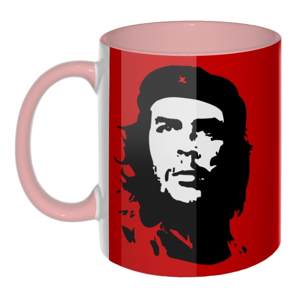 Che Guevara (Эрнесто Че Гевара) на красном фоне (Цветная 3D-кружка)
