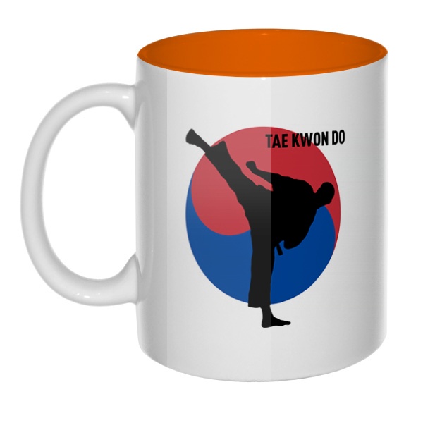 Tae kwon do, кружка цветная внутри , цвет оранжевый