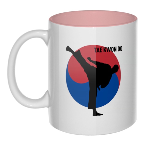Tae kwon do, кружка цветная внутри , цвет розовый