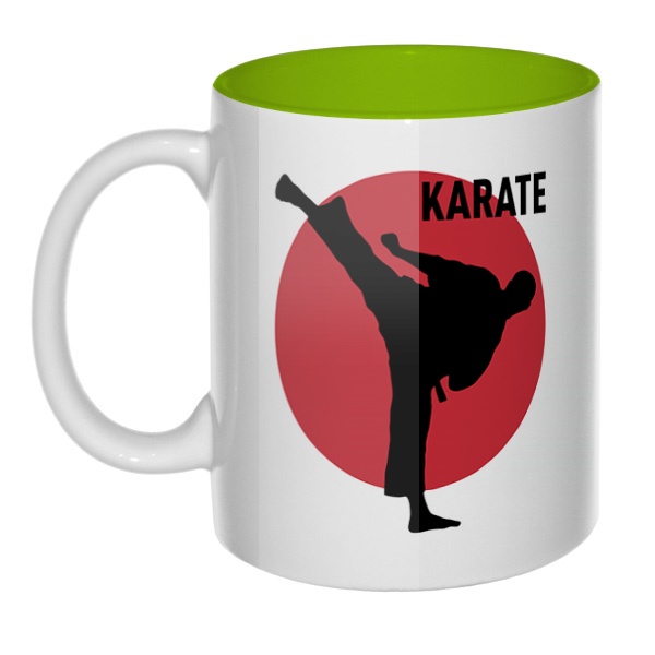 Karate, кружка цветная внутри , цвет салатовый