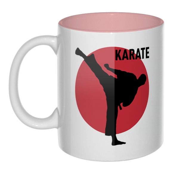 Karate, кружка цветная внутри , цвет розовый