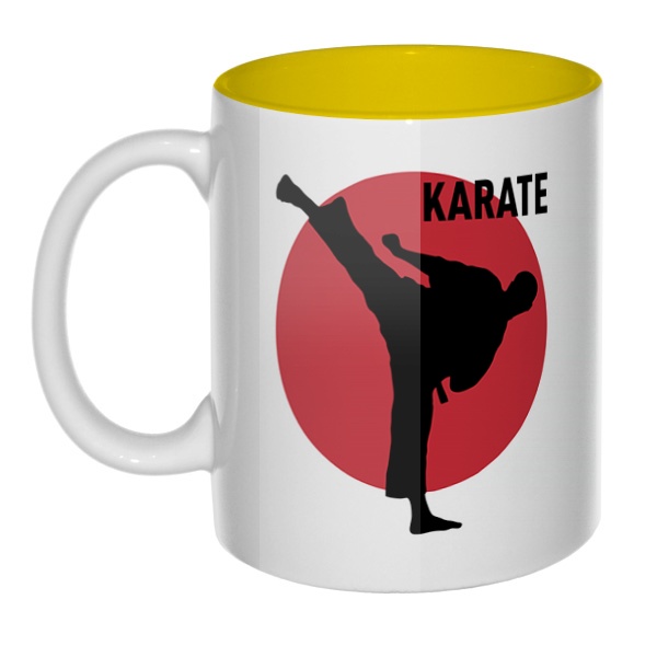 Karate, кружка цветная внутри , цвет желтый