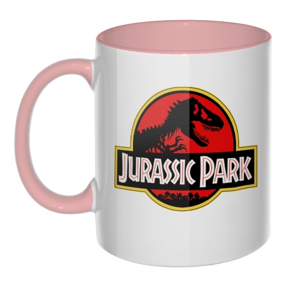Кружка Jurassic Park цветная внутри и ручка