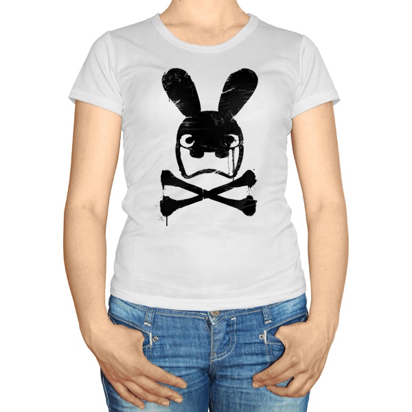 Женская футболка Граффити черепа кролика