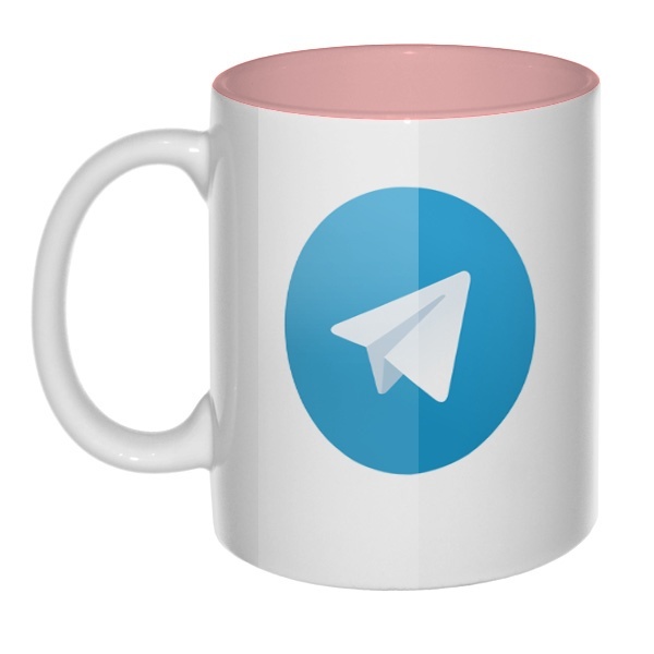 Кружка цветная внутри Логотип Telegram