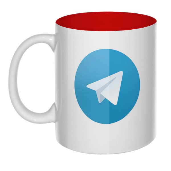 Кружка цветная внутри Логотип Telegram
